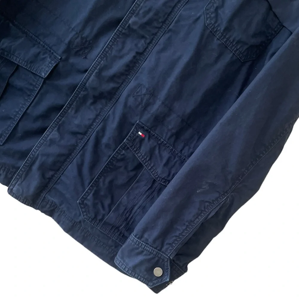 Tommy Hilfiger Warm Lined Utility Performance Coat Navy Blue Jacket Size Medium